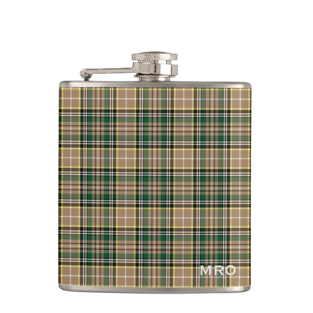O'Farrell Tartan Monogram Grönt och Tan Play Fickplunta (Framsidan)