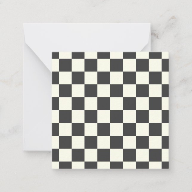 Off Black and Off White Checkerboard Anteckningskort (Framsida)