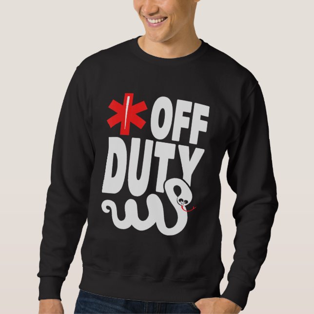 off Duty - Emt Ems Sjukvårdare Lång Ärmad Tröja (Framsida)