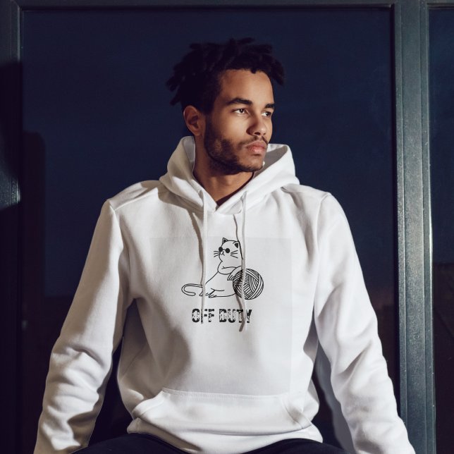 Off Duty Lazy Cat - Cute and Funny Bored Cat Hoodie (Skapare uppladdad)