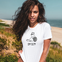 Off Duty Lazy Cat - Cute and Funny Bored Cat T Shirt