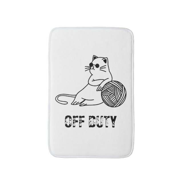 Off Duty Lazy Cat - Cute and Funny Bored Cat Two-T Badrumsmatta (Framsidan (Vertikal))