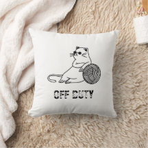 Off Duty Lazy Cat - Cute and Funny Bored Cat Two-T