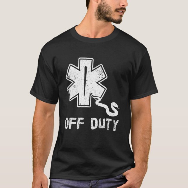 Off Duty Retro EMT Paramedic Medic Emergency First T Shirt (Framsida)