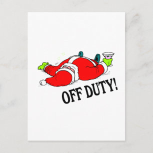 Off Duty Santa (Drunk) Helg Vykort