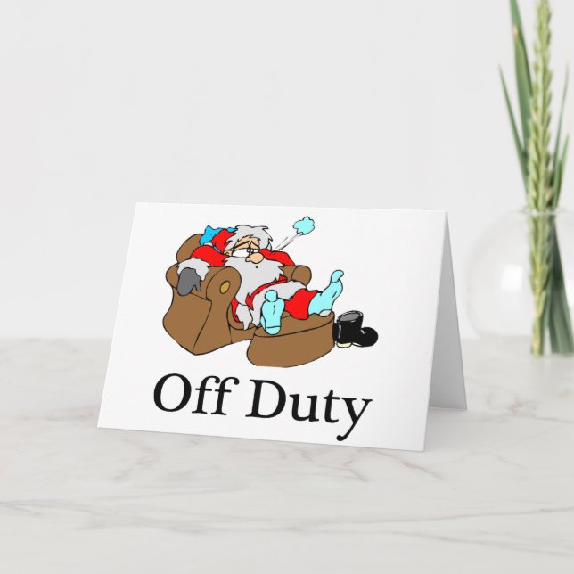 Off Duty Santa (Sleeping) Helgkort (Framsida)