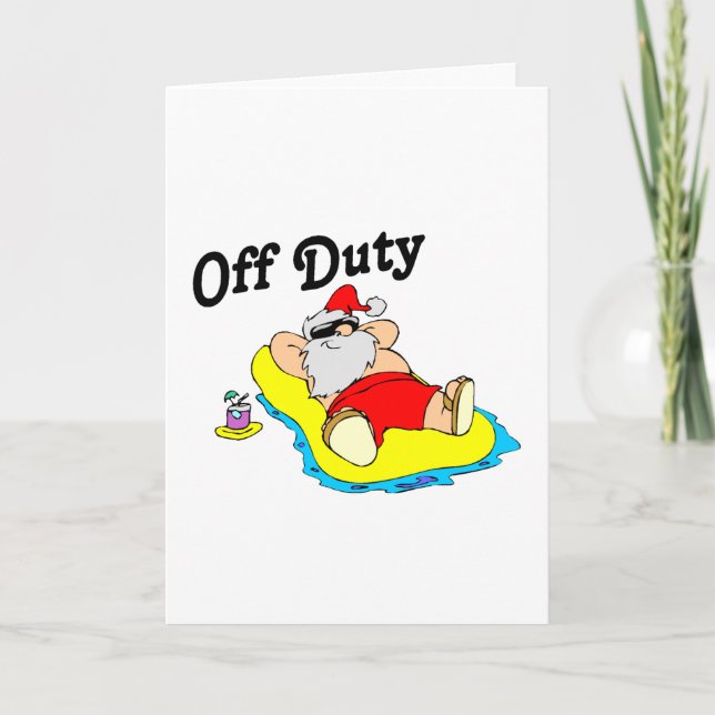 Off Duty Santa (Sunbad) Helgkort (Framsida)