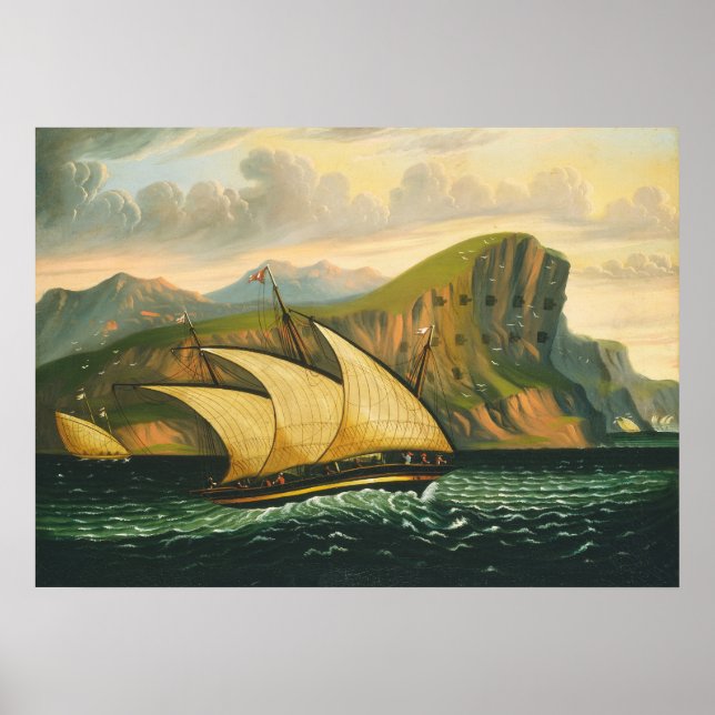 Off Gibraltar - Thomas Chambers Fine Art Poster (Framsidan)