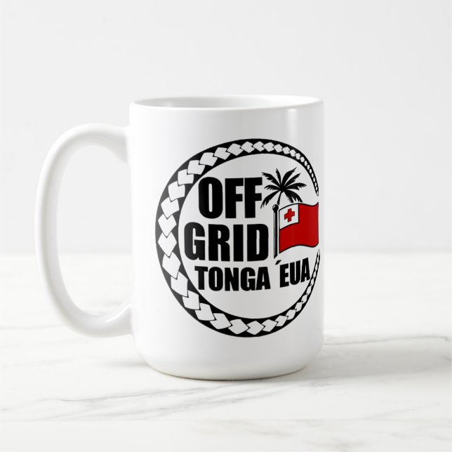 Off Grid Tonga Eua Lifestyle Kaffemugg (Vänster)