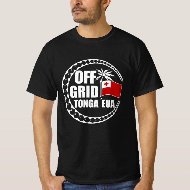 Off Grid Tonga Eua Lifestyle T Shirt (Framsida)