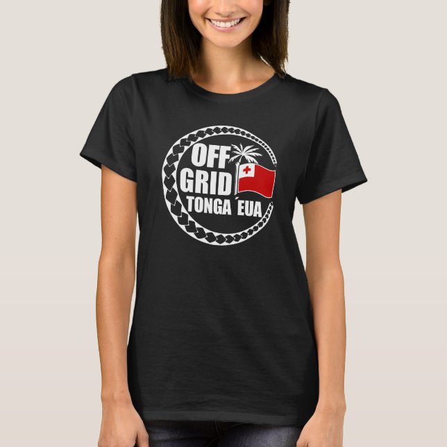 Off Grid Tonga Eua Lifestyle T Shirt (Framsida)