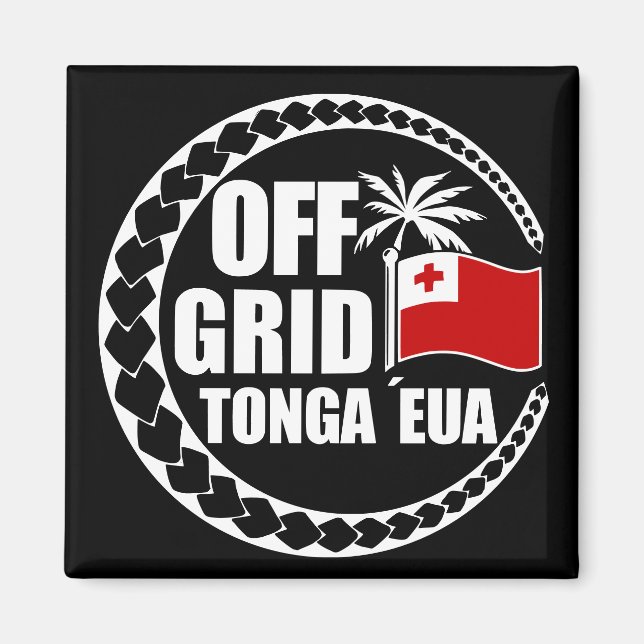 Off Grid Tonga Eua Livsstil Magnet (Framsidan)
