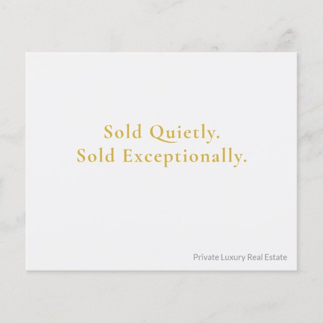 Off-Market Luxury Real Estate Postcard | Private  Flygblad (Framsidan)