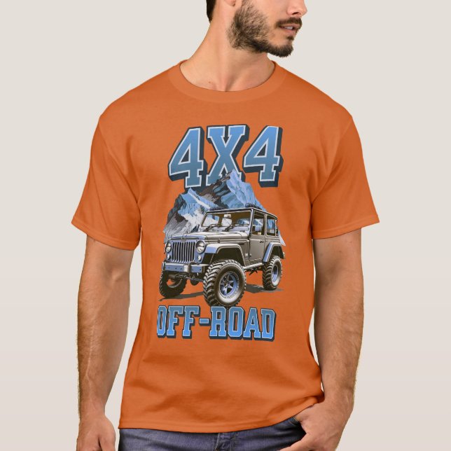 OFF-ROAD 4x4 - blå T Shirt (Framsida)