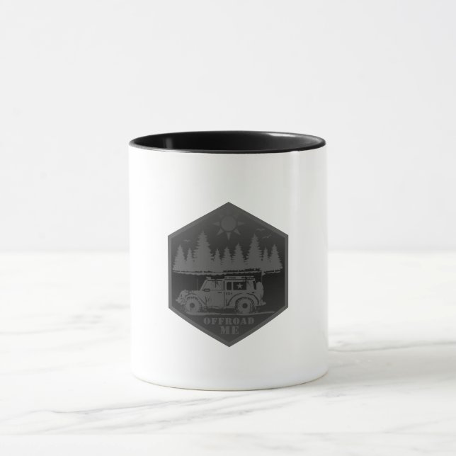 OFF ROAD ME Svart & Vitt Mugg (Center)
