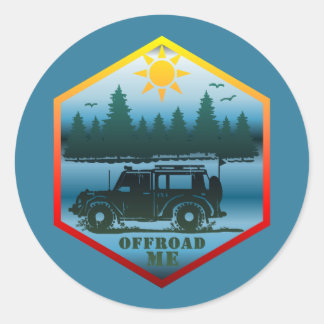 OFF ROAD ME Wilderness Blue Runt Klistermärke