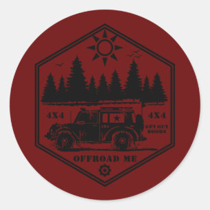 OFF ROAD ME Wilderness R Classic Round Sticker Runt Klistermärke