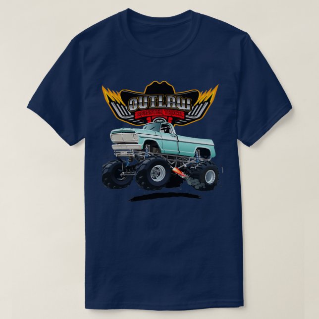 Off Road Outlaw Dirt Monster Truck T Shirt (Design framsida)