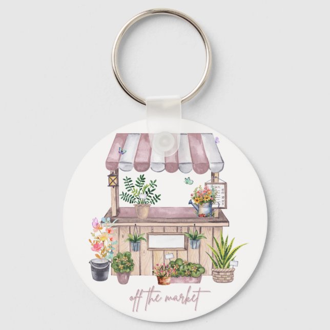 Off the Market Bride Design | Cute Girly Market Nyckelring (Framsida)