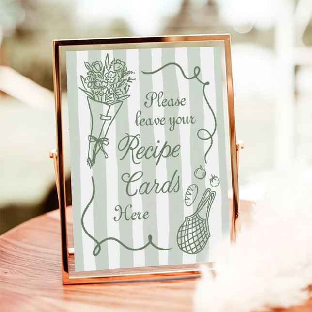 Off The Market Hand Drawn Bridal Shower Recipe Poster (Skapare uppladdad)