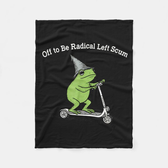 Off to be radical left scum funny frog meme fleecefilt (Framsidan)