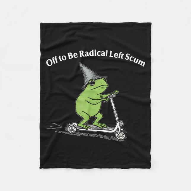 Off to be radical left scum funny frog meme fleecefilt (Framsidan)