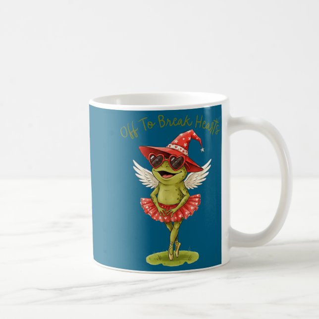 Off To Break Hearts Funny Frog Valentines Women Gi Kaffemugg (Höger)