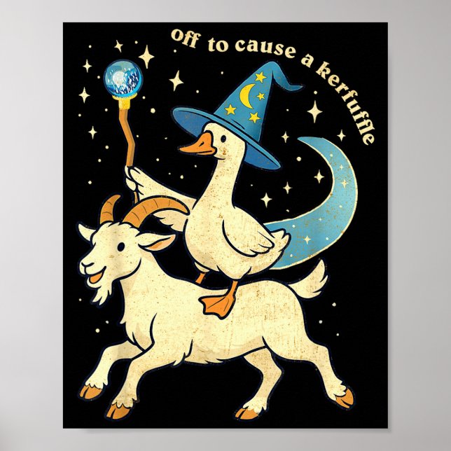 Off To Cause A Kerfuffle Funny Chaotic Weird Anima Poster (Framsidan)