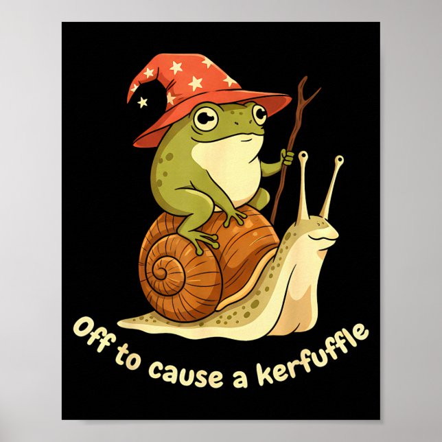 Off To Cause A Kerfuffle Funny Cowboy Frog Meme  Poster (Framsidan)