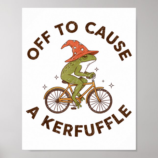 Off To Cause A Kerfuffle Funny Cowboy Frog Meme  Poster (Framsidan)