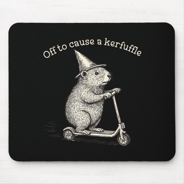 Off To Cause A Kerfuffle Funny Groundhog Scooter S Musmatta (Framsidan)
