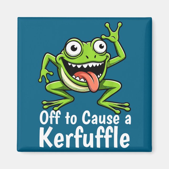 Off To Cause A Kerfuffle Funny Meme Frog Mischief  Magnet (Framsidan)