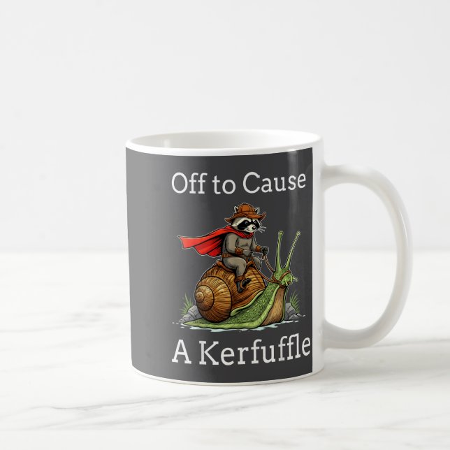 Off To Cause A Kerfuffle Raccoon Whimsical Wizard  Kaffemugg (Höger)