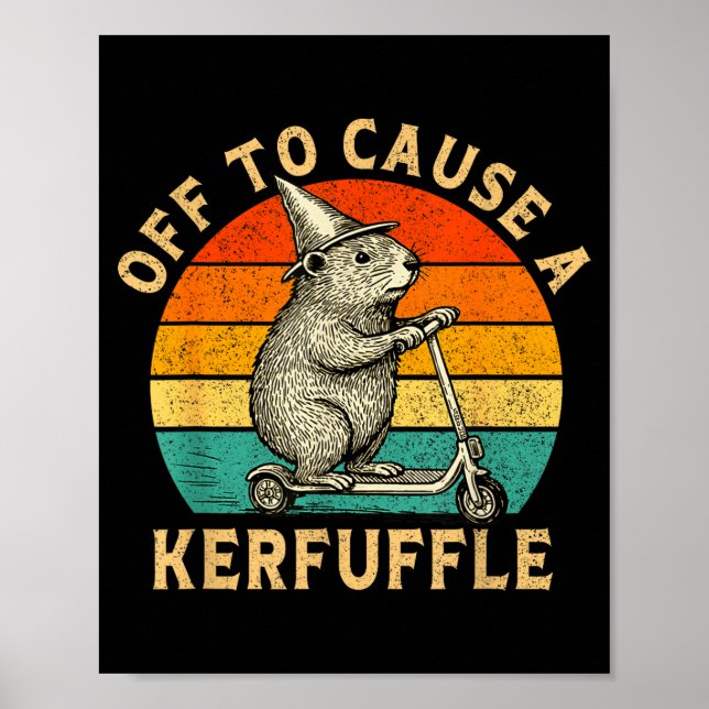 Off To Cause A Kerfuffle Silly Groundhog Scooter A Poster (Framsidan)