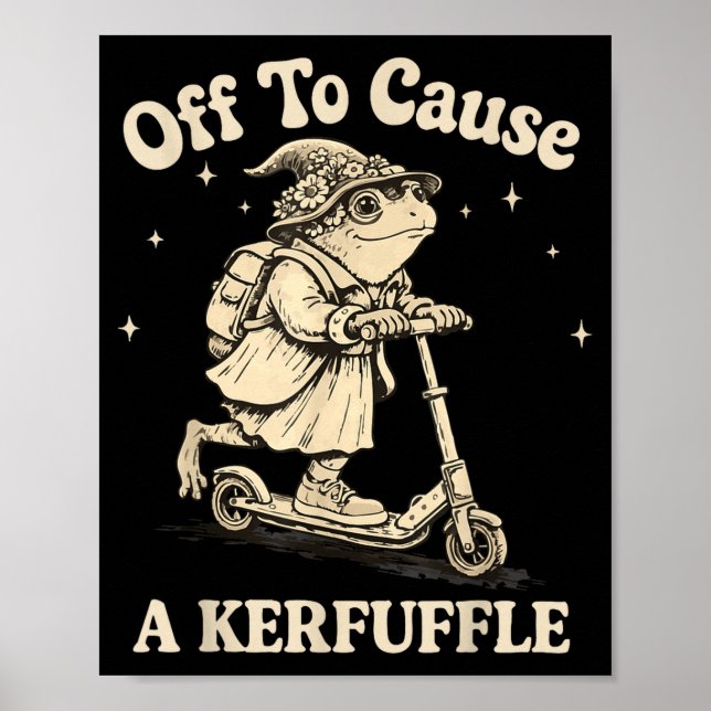 Off to cause a kerfuffle wizard whimsical frog toa poster (Framsidan)