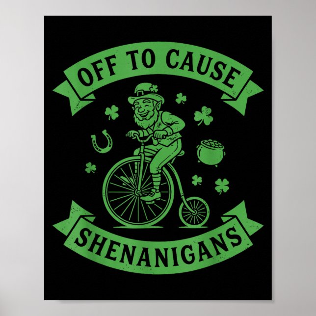 Off to cause shenanigans leprechaun st patricks da poster (Framsidan)