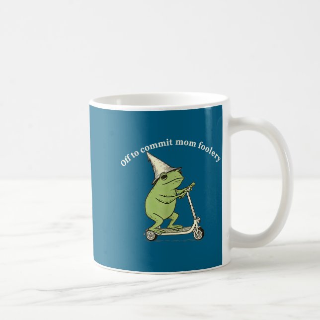 Off To Commit Mom Foolery Funny Frog Meme  Kaffemugg (Höger)