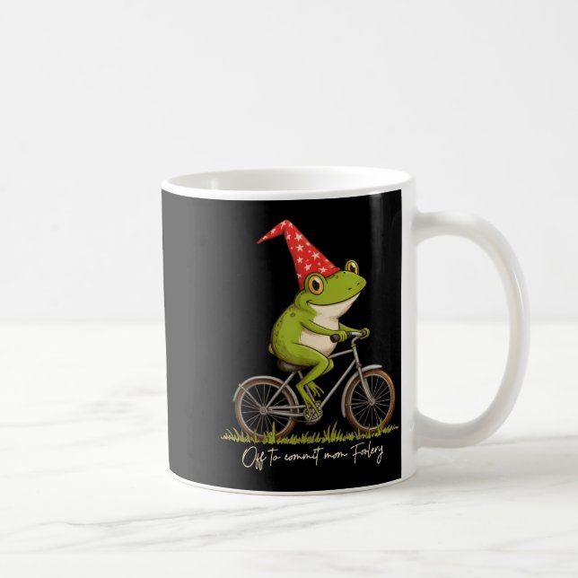 Off To Commit Mom Foolery Funny Frog Meme  Kaffemugg (Höger)