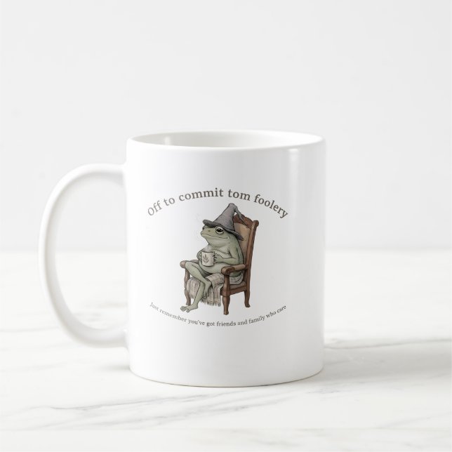 Off to Commit Tom Foolery Cozy Frog Mug Kaffemugg (Vänster)