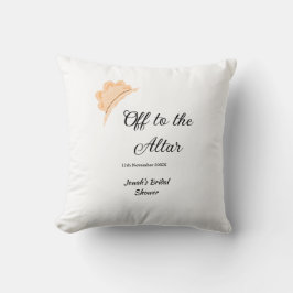 Off to the altar orange cap hat bridal shower name kudde