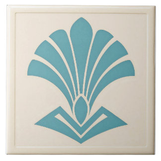 Off White/Teal Art Deco-stil Keramik Kakelplatta