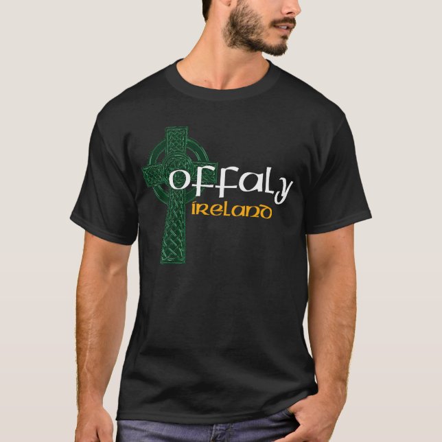 Offaly Ireland County Celtic Gaelic Football and H T Shirt (Framsida)