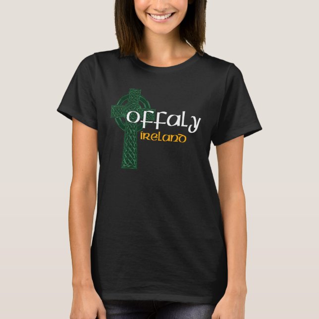Offaly Ireland County Celtic Gaelic Football and H T Shirt (Framsida)