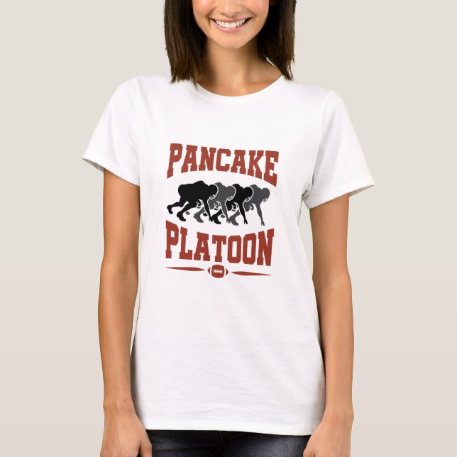 Offensiv för fotboll Lineman Pancake Platon T Shirt (Framsida)