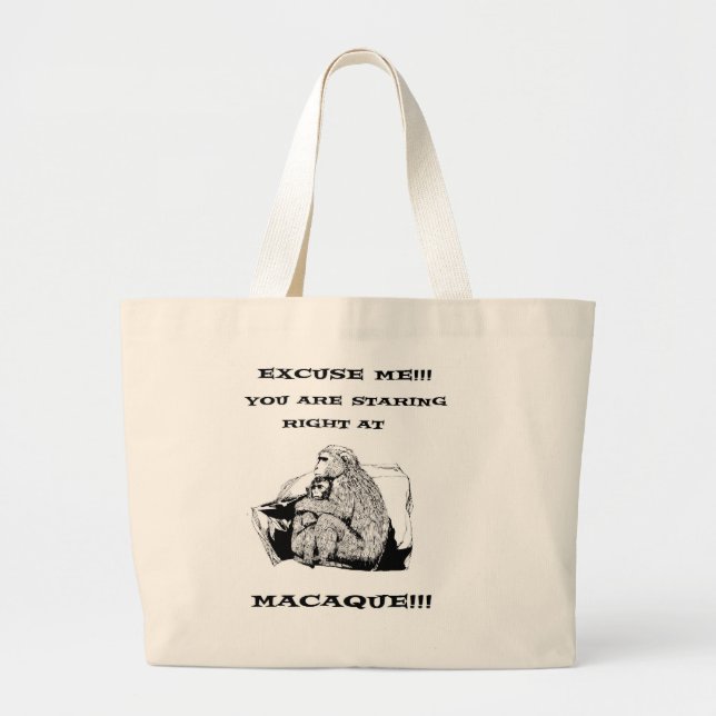 offensiv humor Funny Macaque-apa Jumbo Tygkasse (Framsidan)