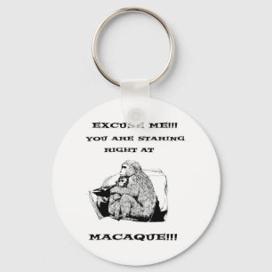 offensiv humor Funny Macaque-apa Nyckelring