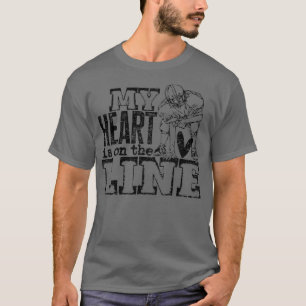 Offensiv Lineman mitt hjärta är på fotboll T Shirt
