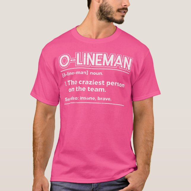 Offensiv O Lineman Definition Football Funny Grid T Shirt (Framsida)