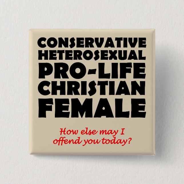 Offensiv prolife Female Christian Button Pin Knapp (Framsida)