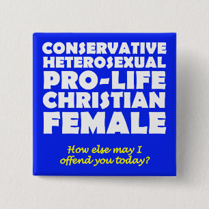 Offensiv prolife Female Christian Button Pin Knapp